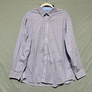 Izod Advantage Shirt Mens Size XL Slim Fit Plaid Long Sleeve Button Up
